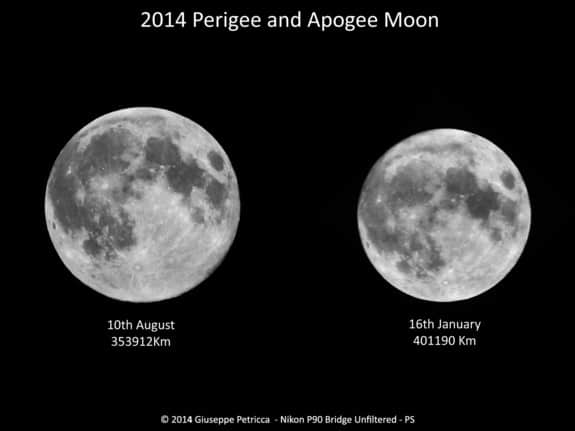 1_Astrophotographer Giuseppe Petricca of Sulmona, Abruzzo, Italym created this comparison view of the biggest and smallest moons of 2014.