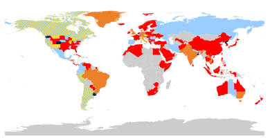 Map showing global legalization of cannabis in 2014. Wikipedia