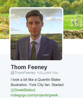Thom's Twitter profile