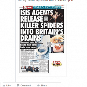 This is a real headline from the Sunday Sport: you have to ask yourself, would ISIS's PR team really be telling us all this?