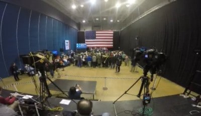 Hillary Clinton’s small crowd at the Dubuque, Iowa 5 Flags Center