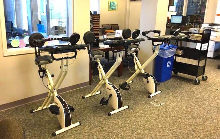 College Library Installs Exercise Bikes So Students Can Stay Fit While Studying