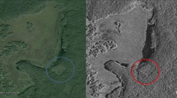 Images of possible structures in forgotten city. (Photo: Canadian Space Agency)