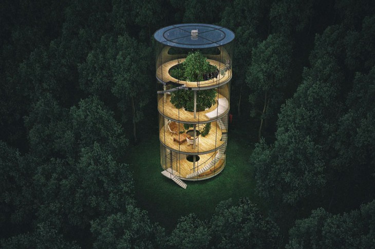 Kazakh Architect Is Set To Build This Tubular Glass House Around A Tree [Photos]