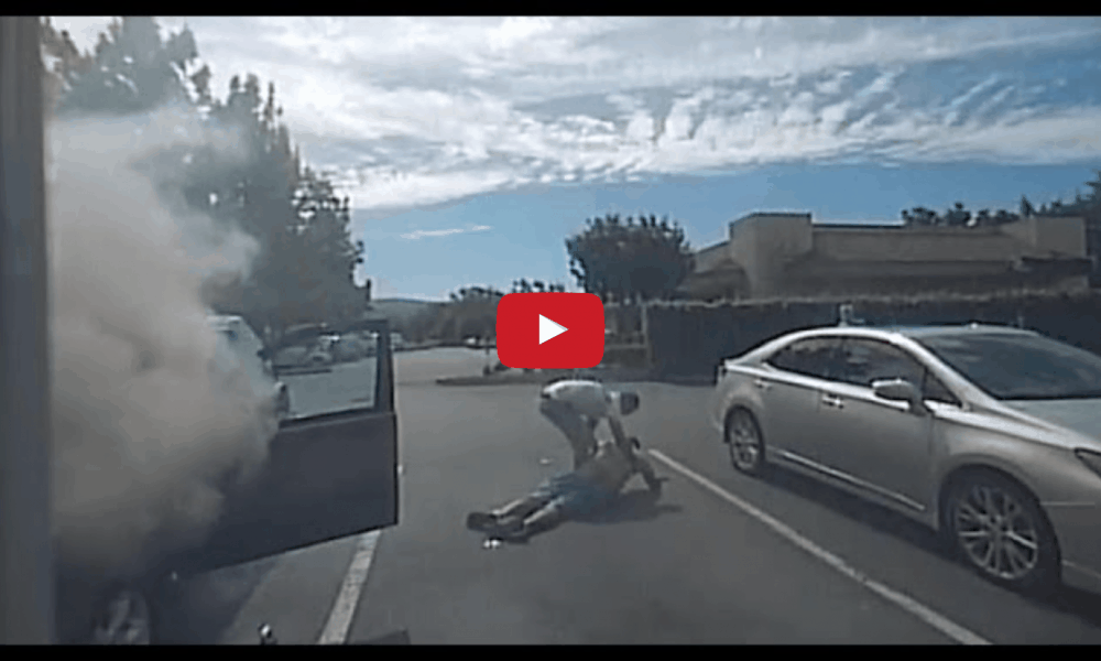 [Watch] Quick-Thinking Citizen Pulls Man From Burning Car, Saves His Life