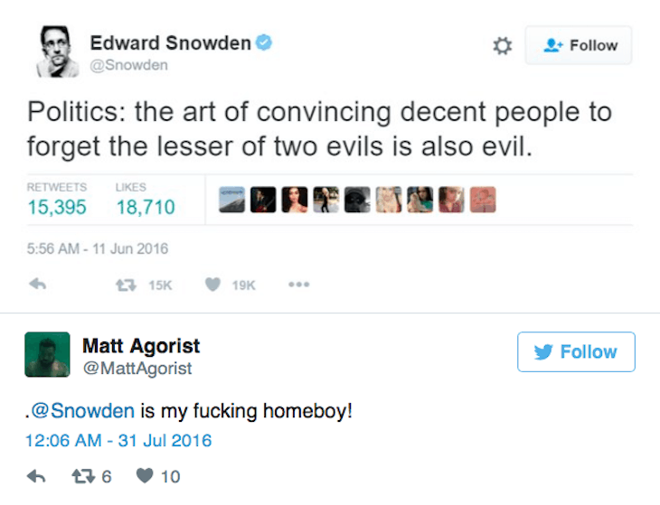Edward Snowden Tweet