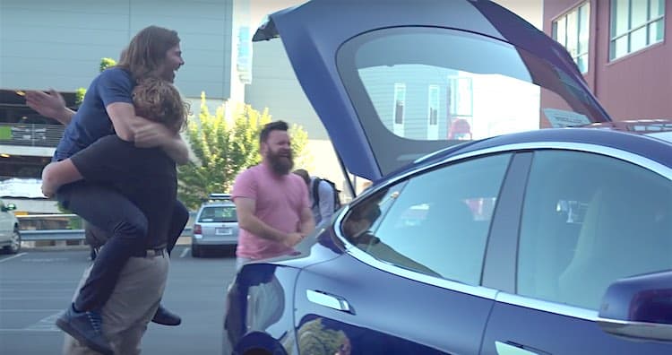 CEO Who Gave $70,000 Minimum Wage Is Surprised With A $70K Tesla For His B-Day [Watch]