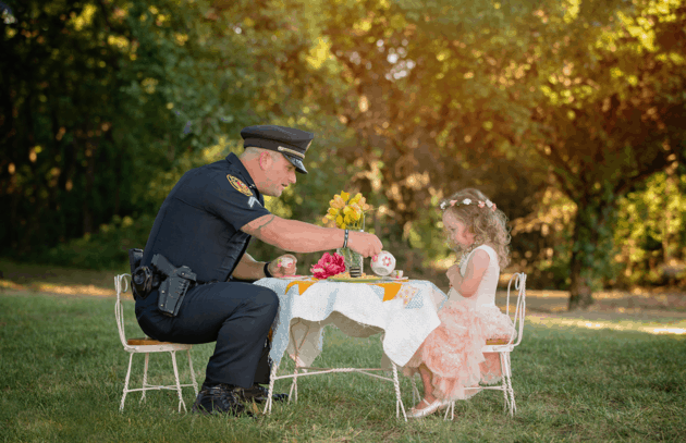 2-Year-Old Throws Tea Party For The Cop Who Saved Her Life