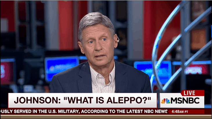 NYT Makes Fun Of Gary Johnson For Asking “What is Aleppo?”, Then Also Fails To Identify Aleppo