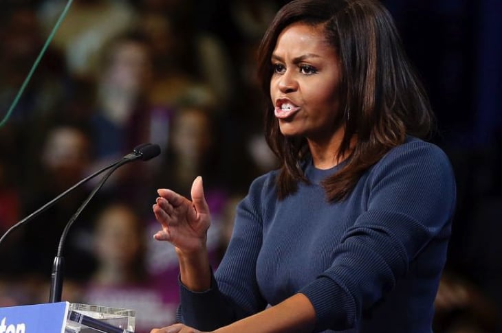 Michelle Obama Chokes Back Tears In Moving Speech About Trump’s Disrespect For Women