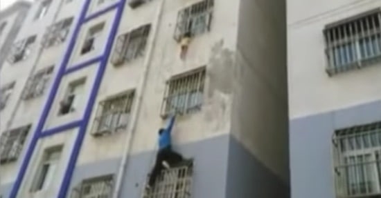 Man Climbs Side Of Building Like Spider-Man To Save Dangling Child [Watch]
