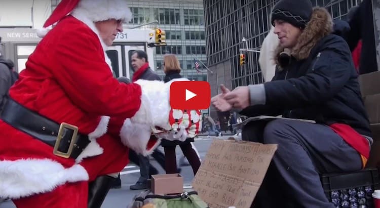 Grieving Man Dresses As Santa Claus And Hands Out Gifts To The Homeless