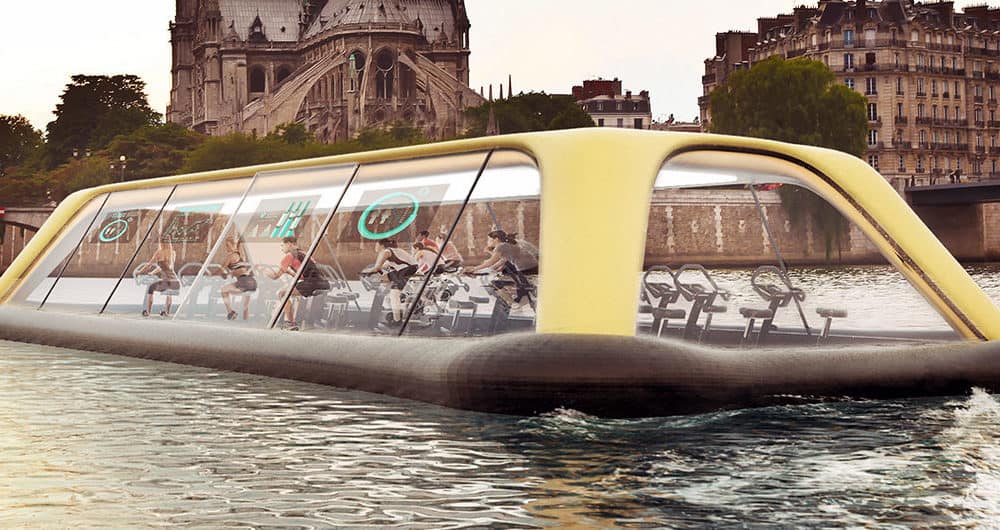 Floating Gym In Paris Relies On Human Energy To Float Down The River