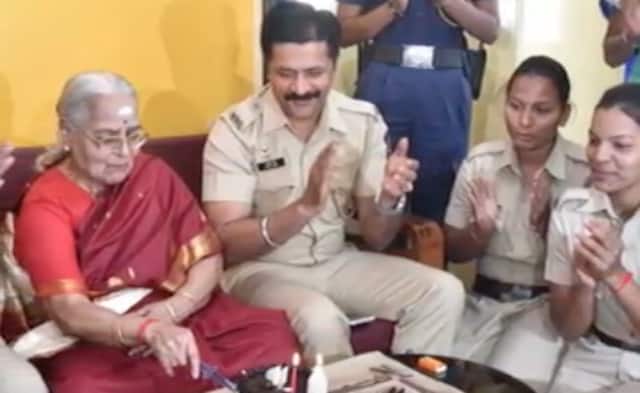 Police Throw Birthday Party For Lonely 83-Year-Old In Mumbai, India