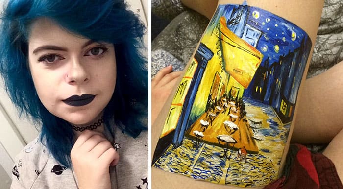 Instead Of Self-Harming, This Teen Recreated A Van Gogh Painting On Her Leg