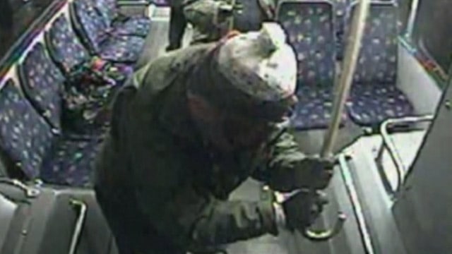 Amazing Footage Shows Elderly Man Saving Bus Driver From Attack With Cane