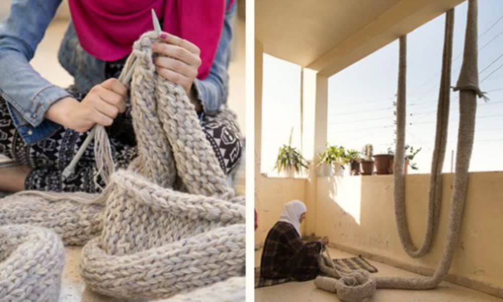 Activists Repurpose Giant Wool Installation Into Blankets For Refugees