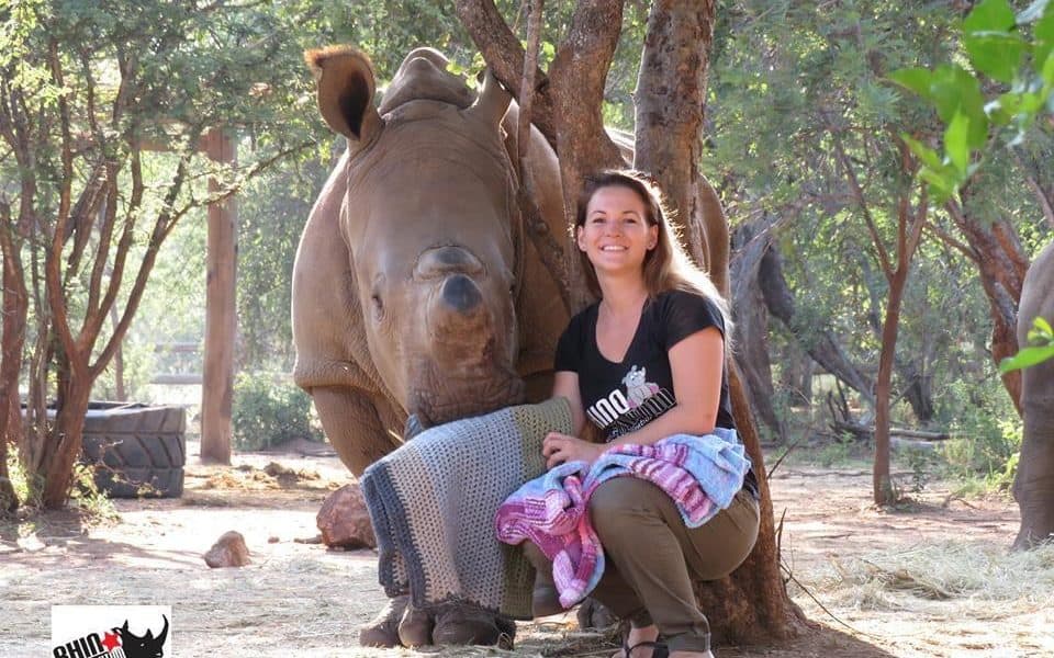 Orphaned Baby Rhinos Receive Hand-Knitted Quilts To Heal And Feel Safe