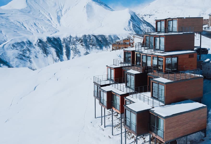 Extraordinary Hotel Built 2,200 Meters Above Sea Level Is Made From Shipping Containers