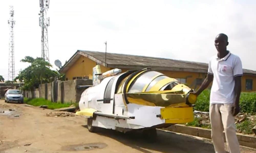 Nigerian Man Uses Scraps To Invent Jet Car That Operates On Land And Water