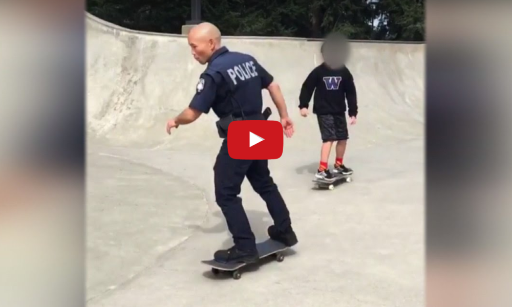 Police Officer Skates With Youth While On Patrol For An Inspiring Reason