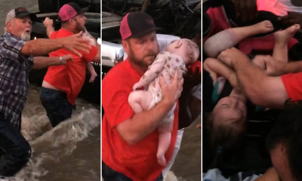 [Watch] Dramatic Rescue Of Drowning Family By Strangers In Texas
