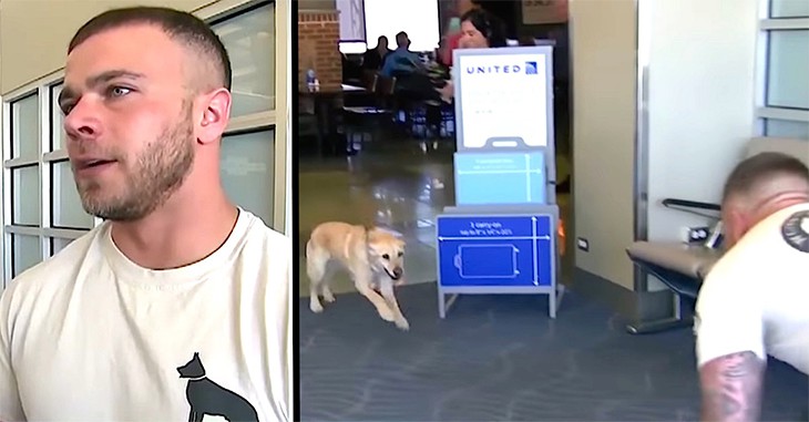 Nervous Soldier Waits To Reunite With Military Dog, Then Turns Around To Find Her Running To Him