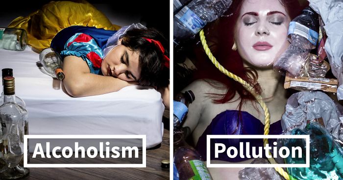 Sobering Photo Series Shows Disney Princesses Struggling With Real-Life Problems