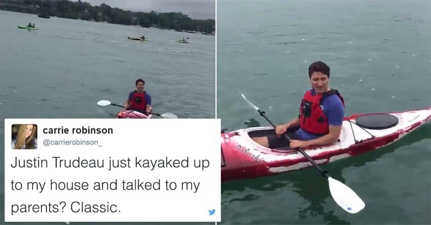 Justin Trudeau Just Kayaked Up To Someone’s House To Talk About Climate Change