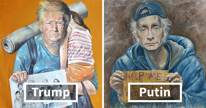 Artist Reimagines World Leaders As Refugees In Powerful New Series