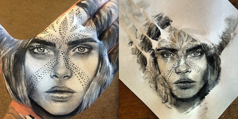 Artist Creates Mesmerizing, Hyper-Realistic Portraits Using Paint And His Hands