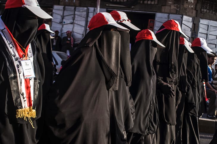Policewomen Brutally Beat Women Protesting Missing Family Members In Yemen