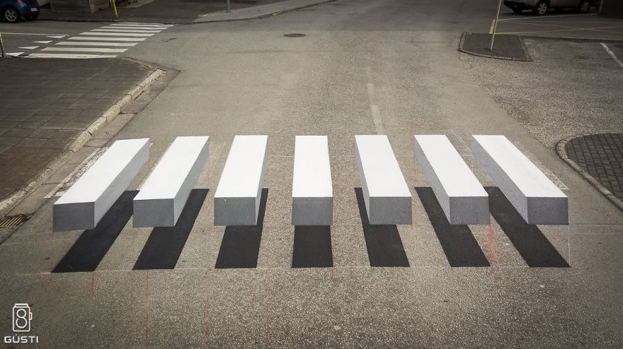 Town Installs Ingenious 3D Zebra Crosswalk To Slow Down Speeding Cars