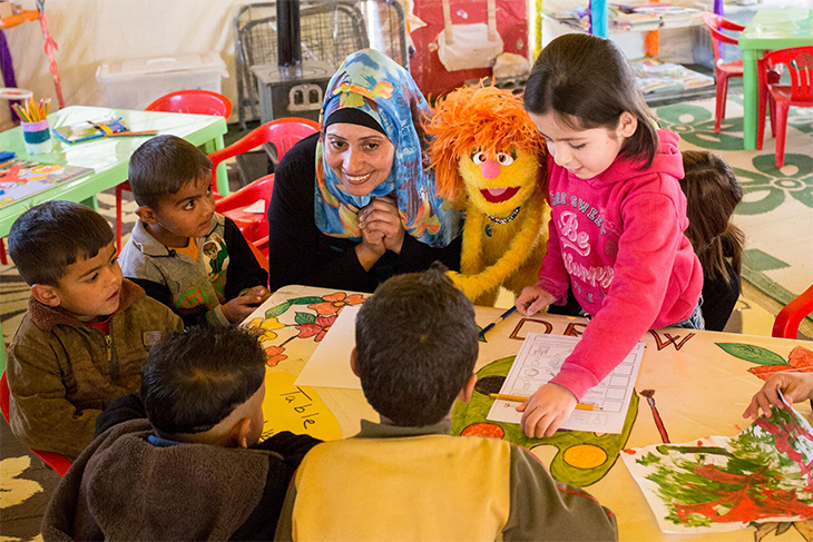 Refugee Children Suffering From War Are Comforted By A Sesame Street Arabic Show