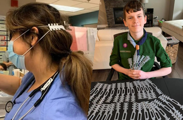 Canadian Boy Scout Answers The Call To Help Health Workers Experiencing Pain From Wearing Face Masks All Day