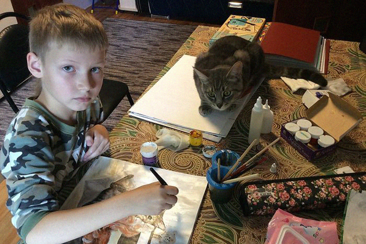 Pet Paintings Made By 9-Year Old Russian Boy Is Traded For Food And Supplies For Shelter Animals