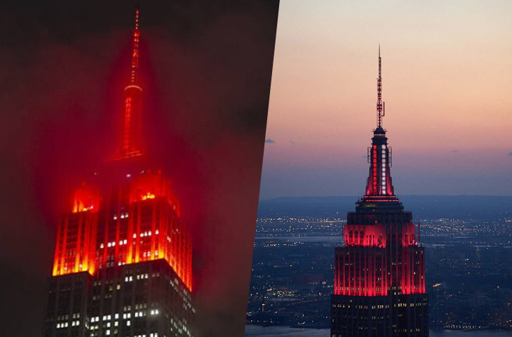New Yorkers Alarmed By The Nightmarish Siren From The Red-Lit Empire State Building