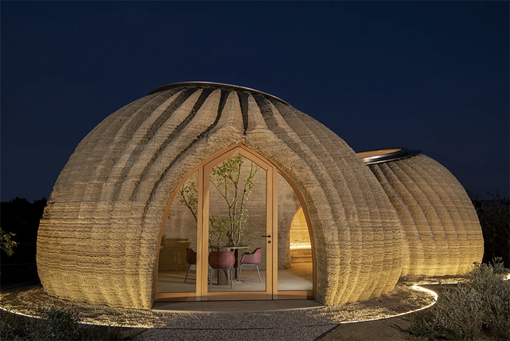 World’s First Dome-Shaped 3D-Printed House Is Made Using Local Raw Earth