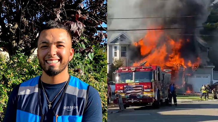 Young Amazon Driver Being Hailed a Hero After Rescuing 6 People From A Burning House