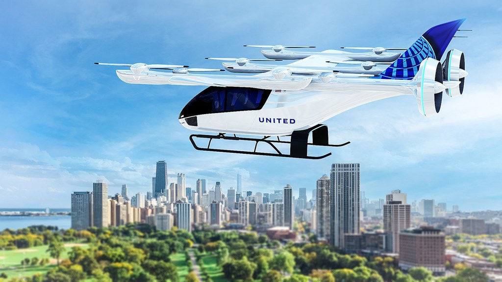 United Airlines Invested In 200 4-Passenger Flying Taxis Set to Fly As Early As 2026