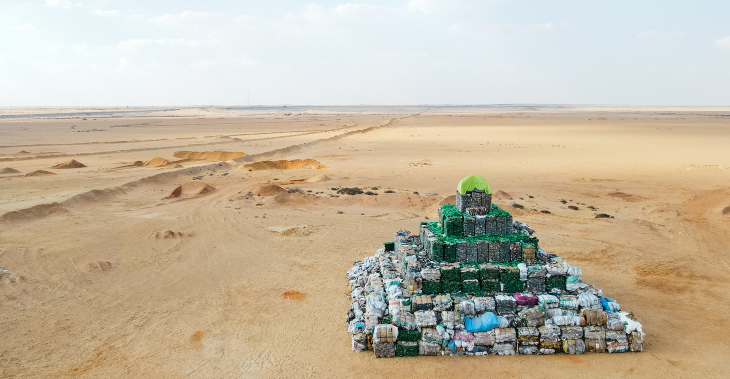Two Australian Companies Have Teamed Up And Built A 20-Ton Plastic Pyramid To Bring Attention To the World’s Massive Rubbish Problem