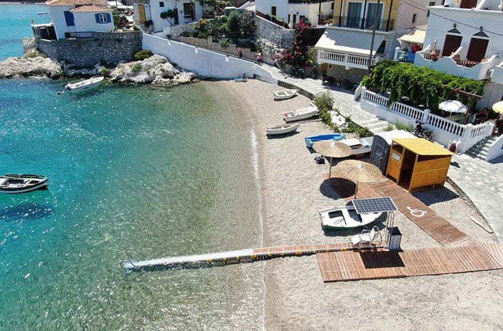 Greece Promotes Inclusivity For Wheelchair Users By Providing Self-Operating Ramps That Go Directly Into The Water